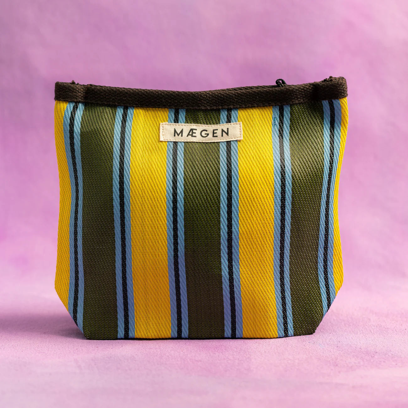Striped Nylon Pouch