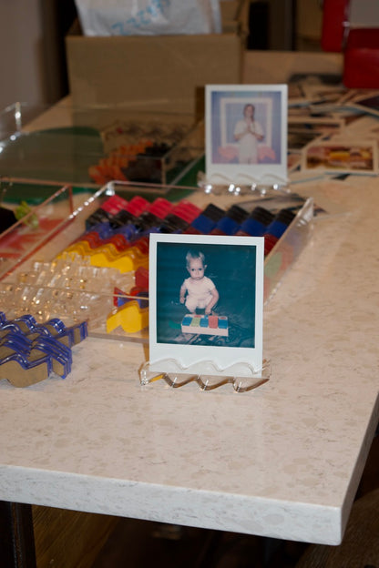 polaroid squiggle stand | ghost