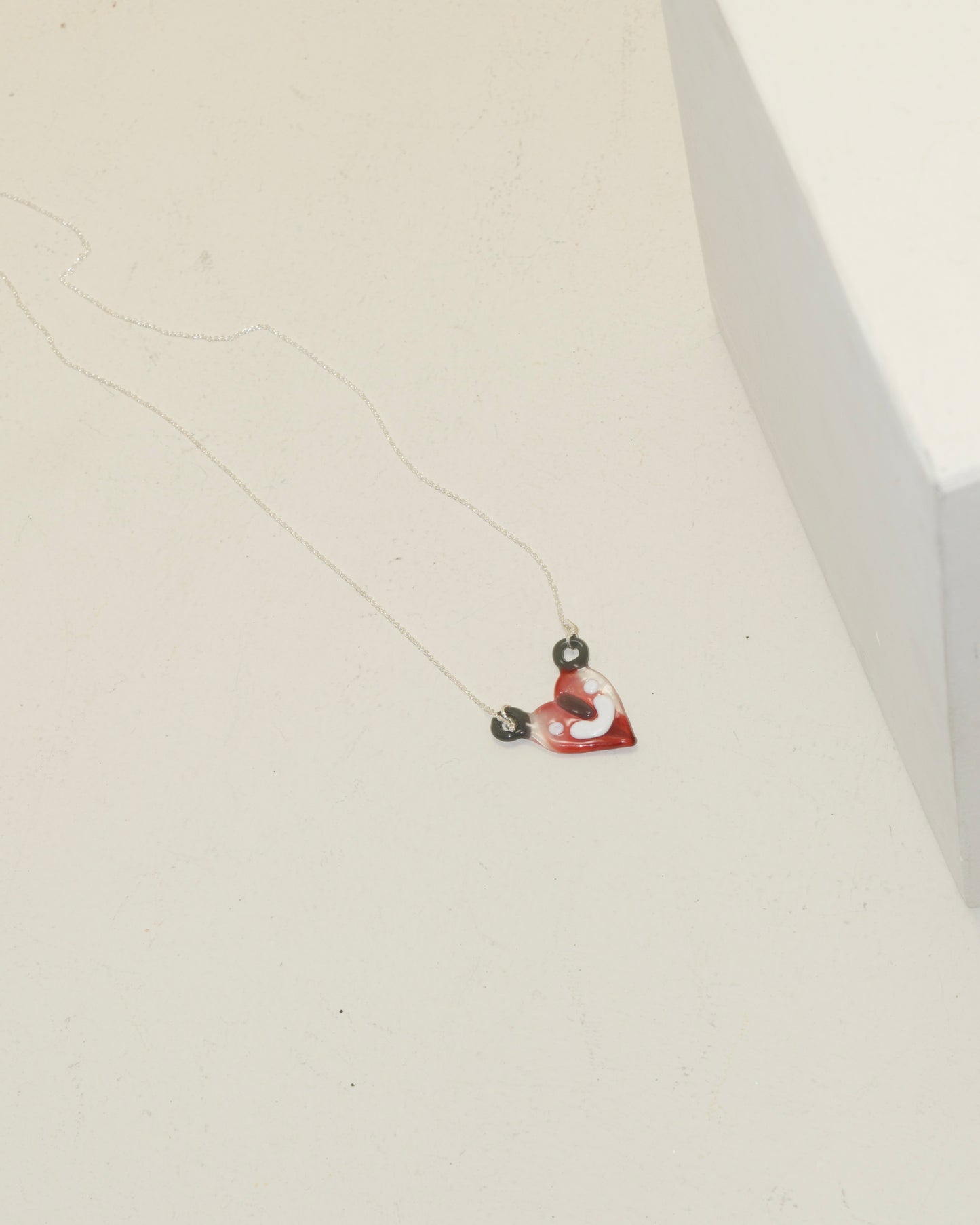 Glass Smiley Heart Necklace