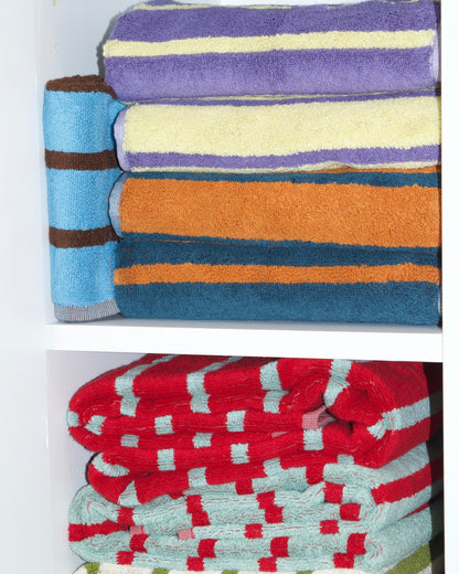 Dusen Dusen Bird Stripe Bath Towels