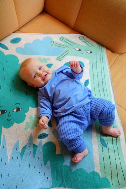 Green Trees Cotton Blanket