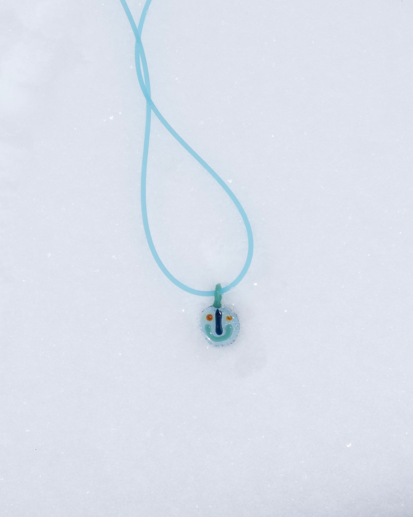 Glass Smiley Face Necklace
