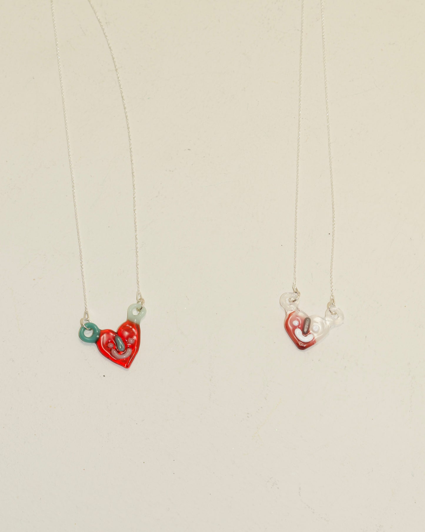 Glass Smiley Heart Necklace