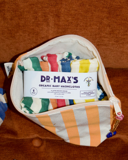 striped zipper pouch