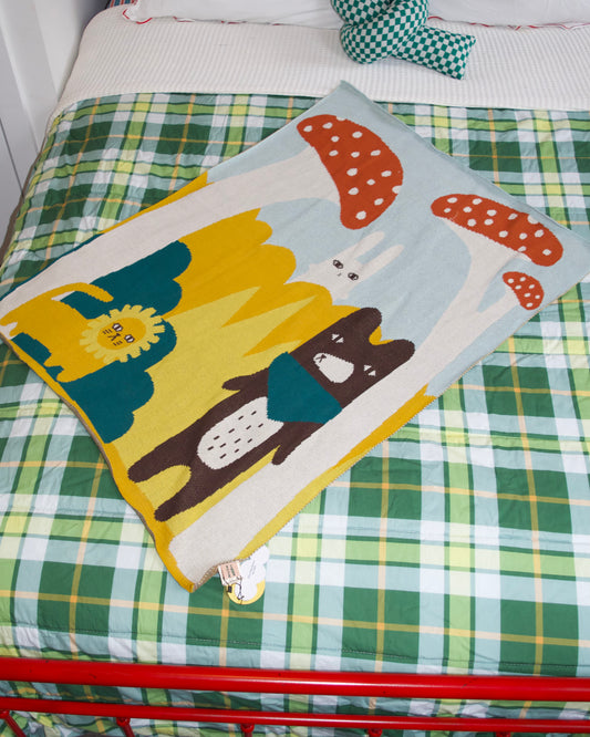 Trees and Creatures Cotton Blanket