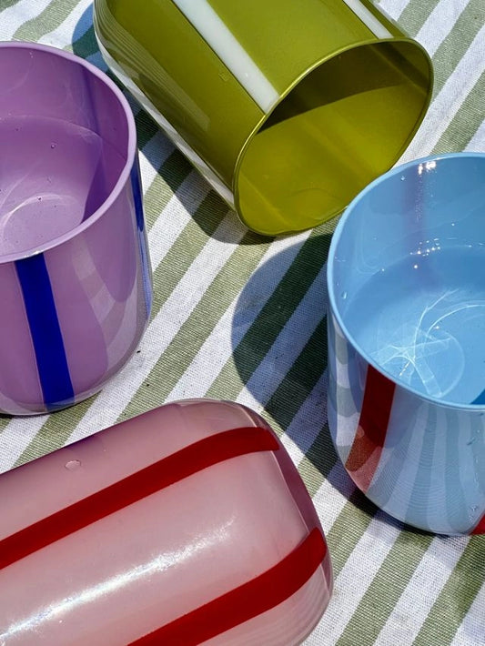 Striped Glass Cup