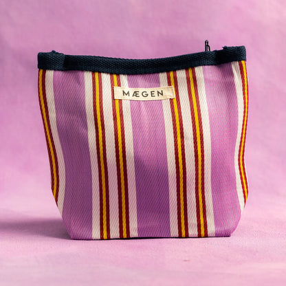 Striped Nylon Pouch