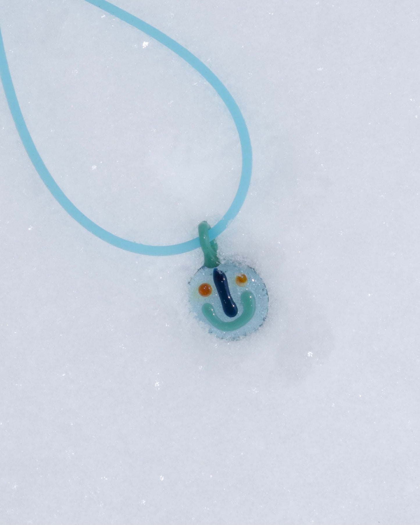 Glass Smiley Face Necklace