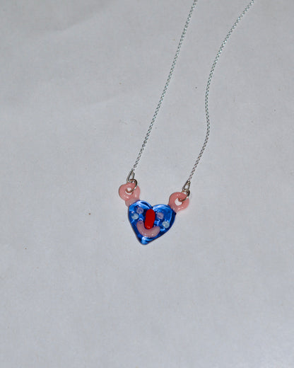 Glass Smiley Heart Necklace