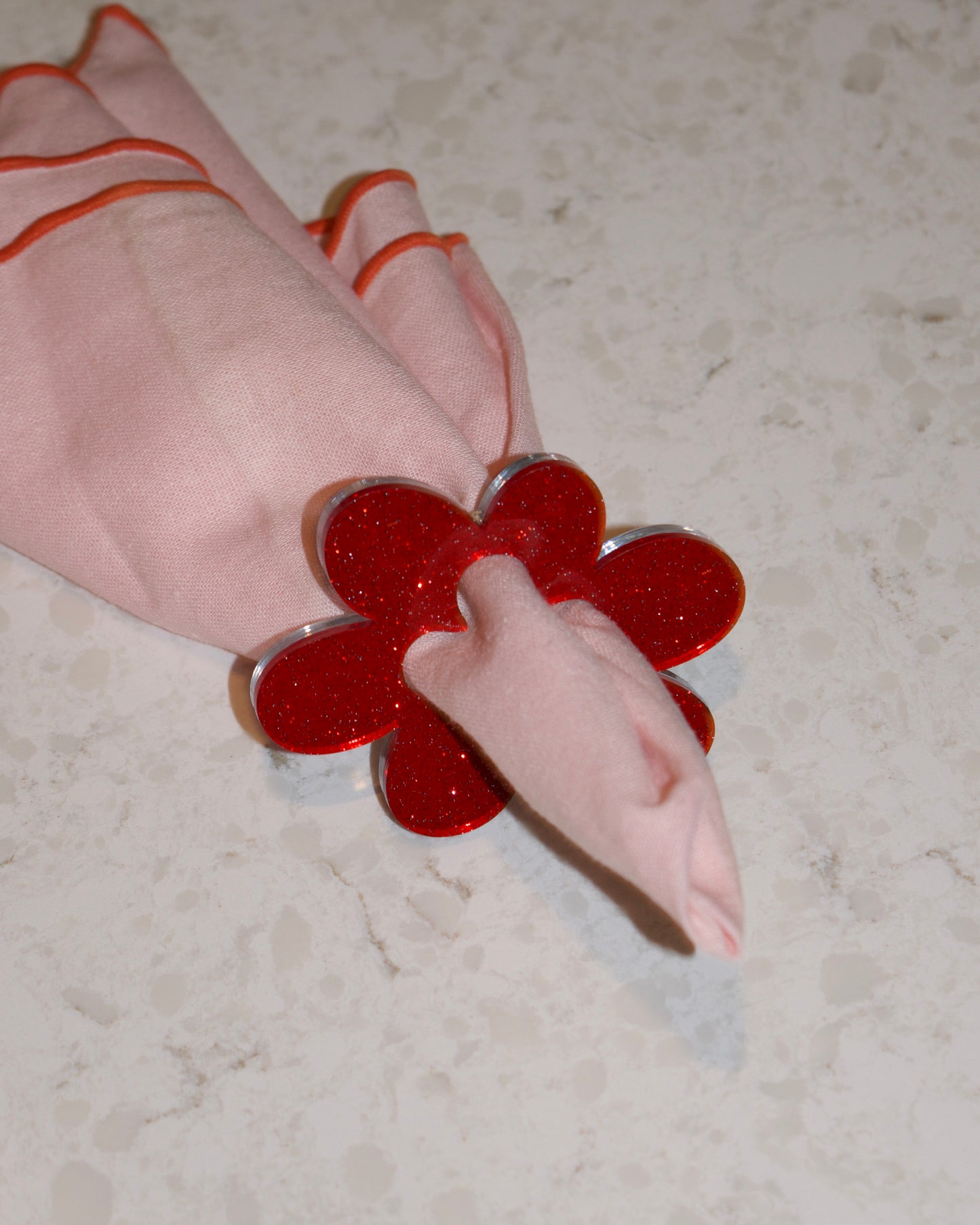 Glitter & Mirror Napkin Rings - Set of 4