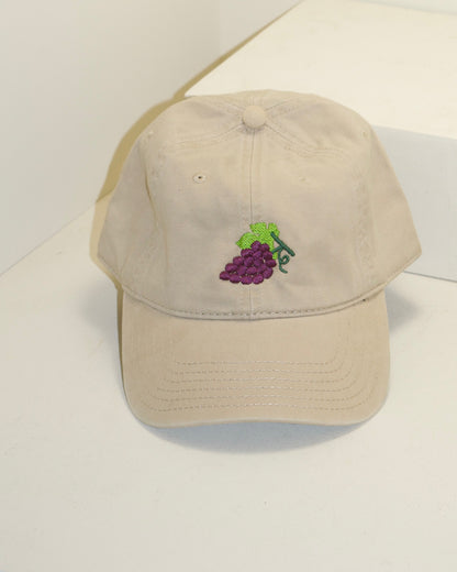 Embroidered Grapes Hat