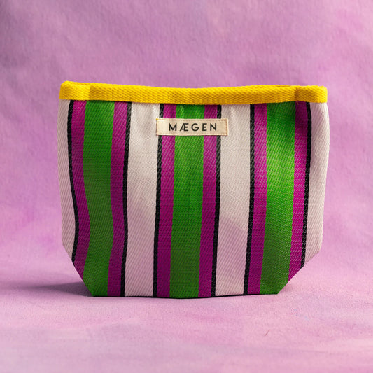 Striped Nylon Pouch