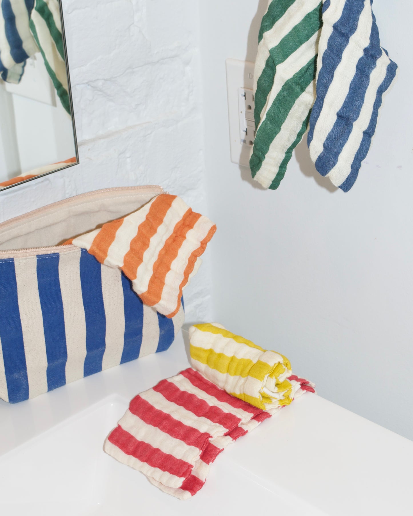 striped wash cloth set