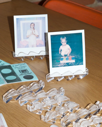 polaroid squiggle stand | ghost