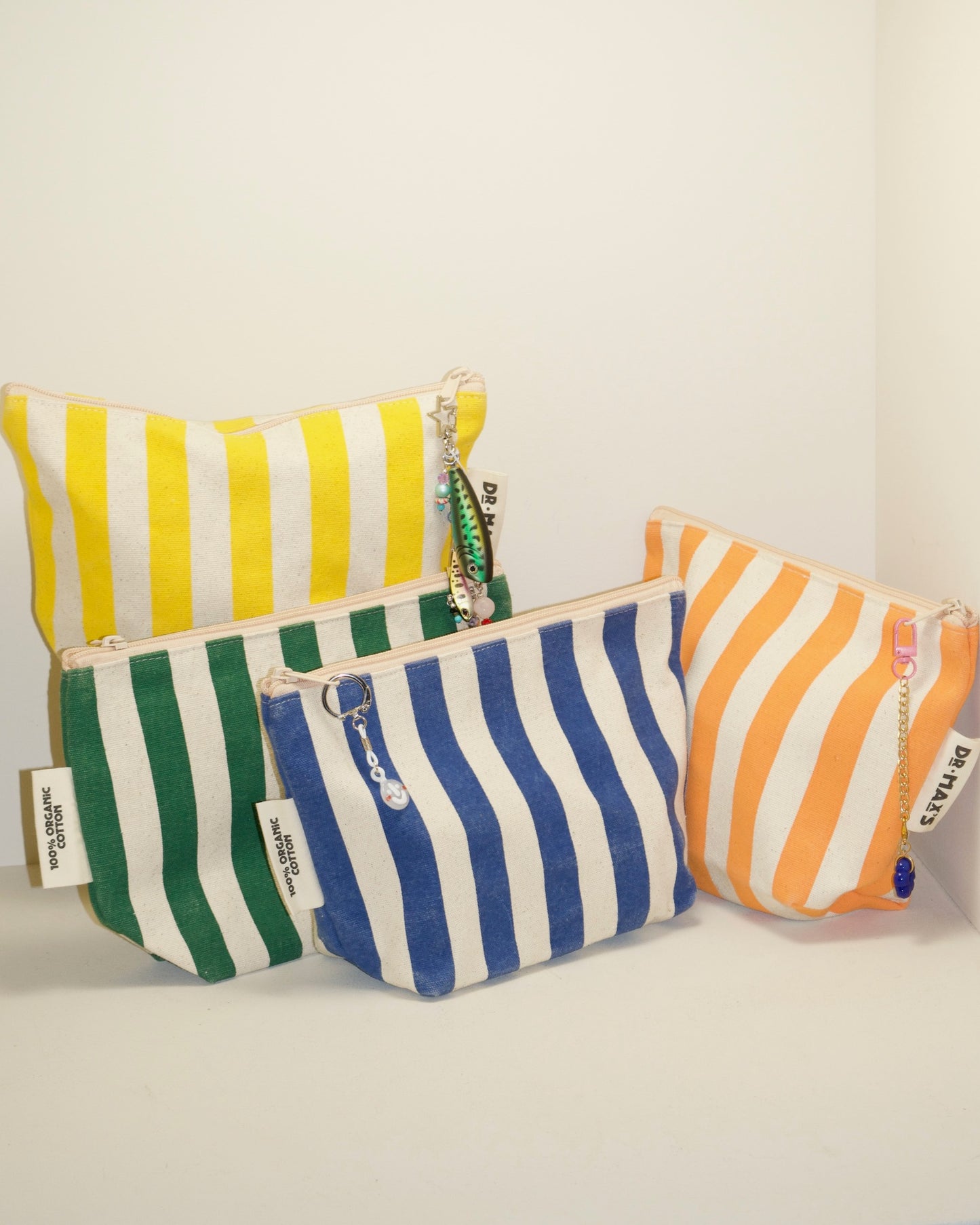 striped zipper pouch