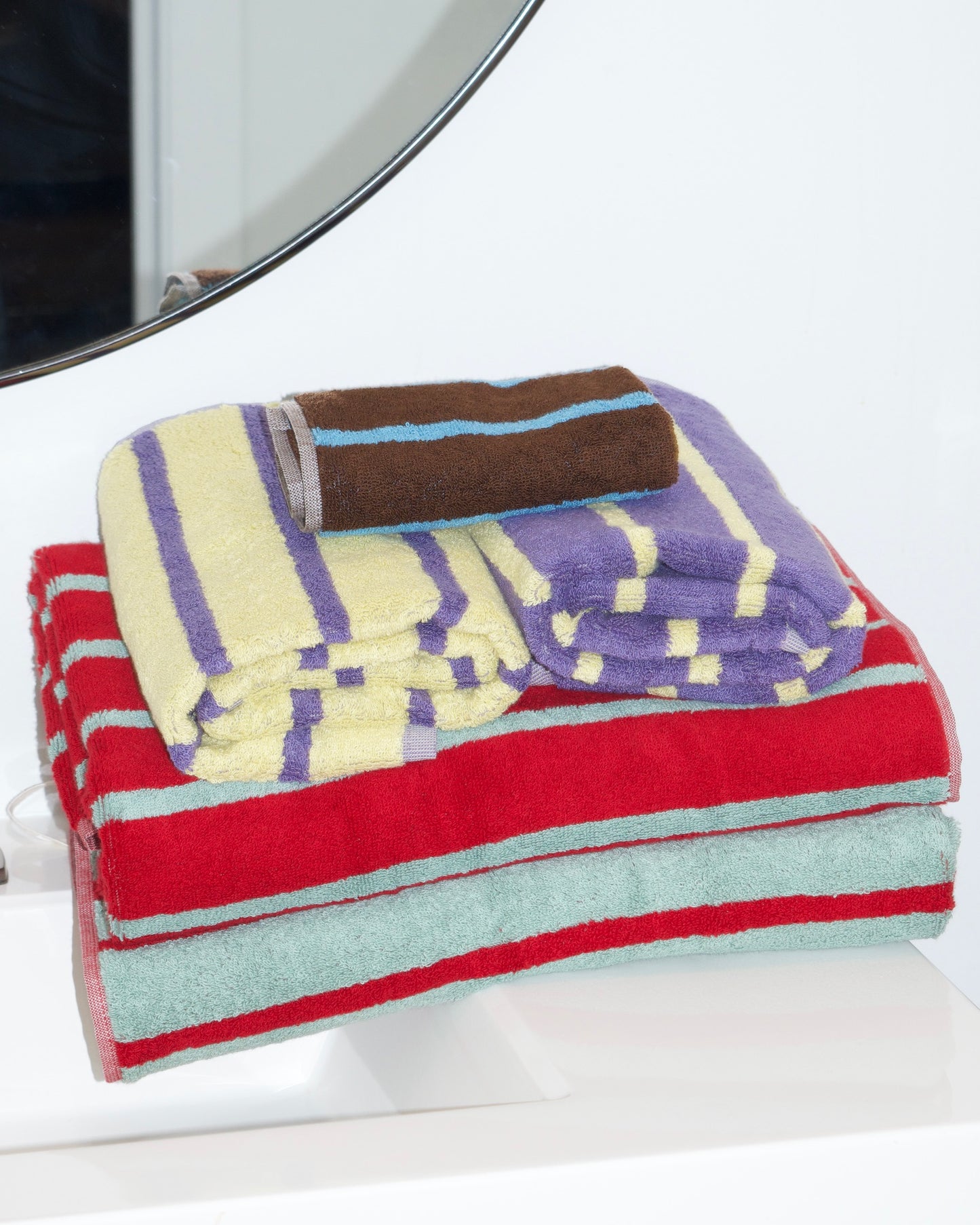 Dusen Dusen Bird Stripe Bath Towels