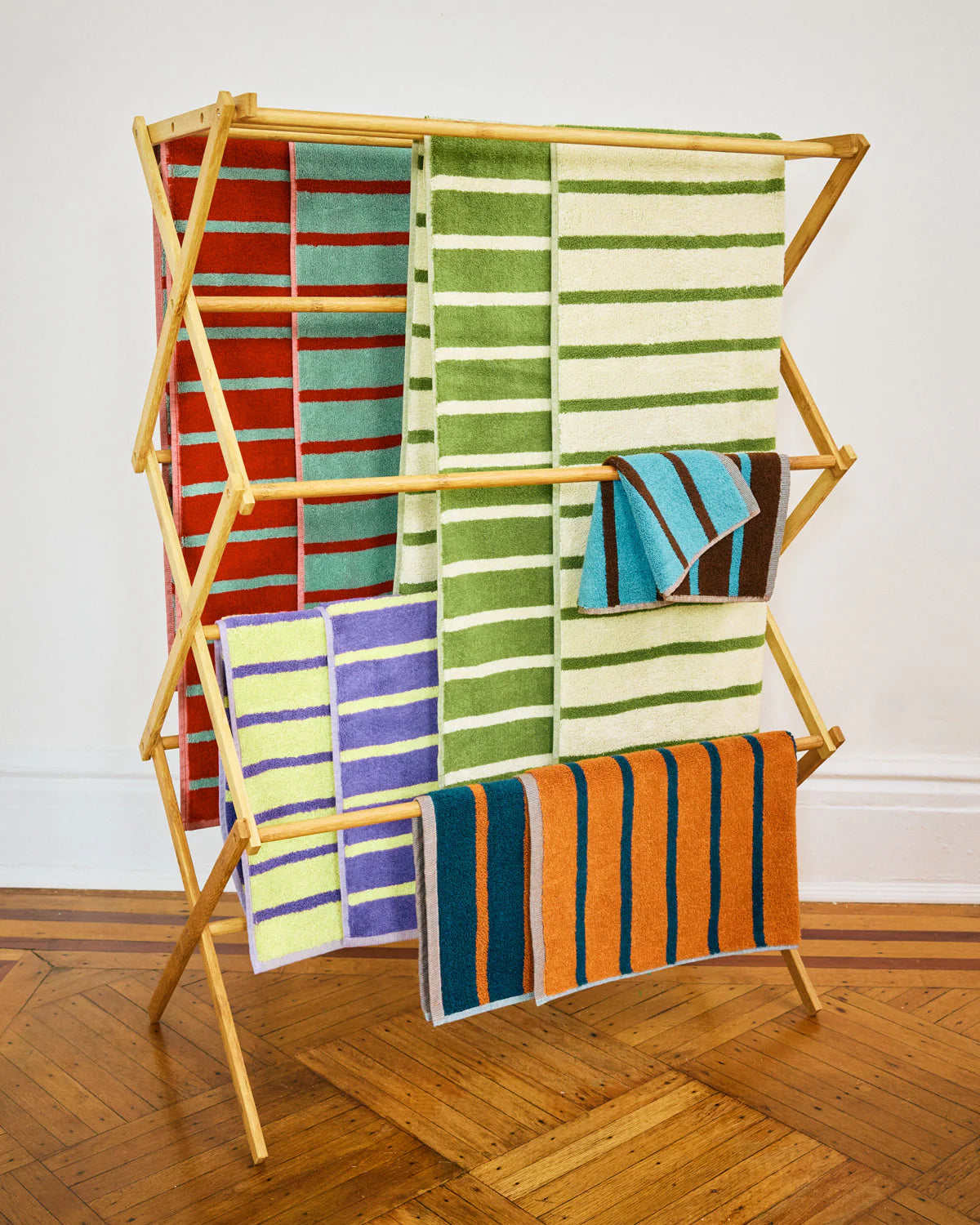 Dusen Dusen Bird Stripe Bath Towels
