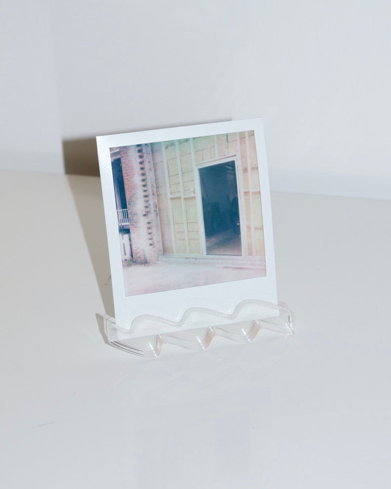 polaroid squiggle stand | ghost