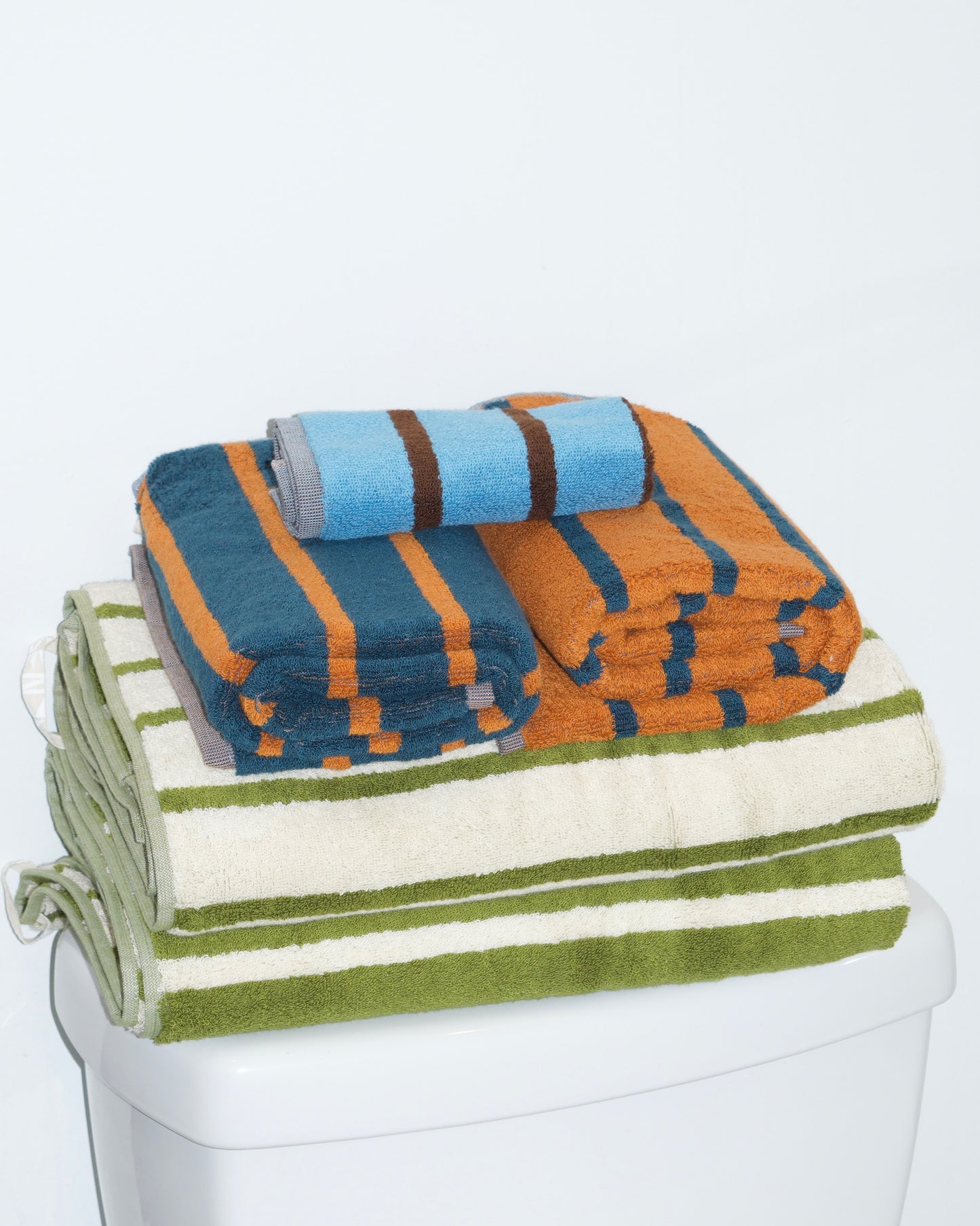 Dusen Dusen Bird Stripe Bath Towels