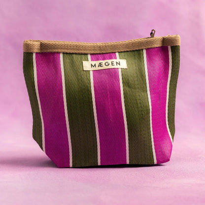Striped Nylon Pouch