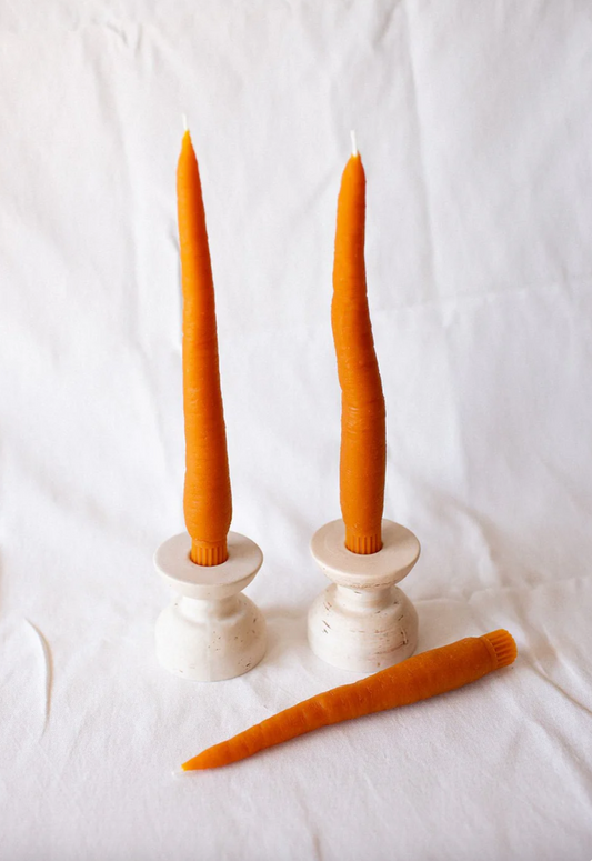 Beeswax Carrot Taper Candles