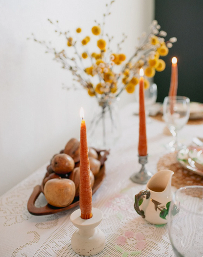 Beeswax Carrot Taper Candles