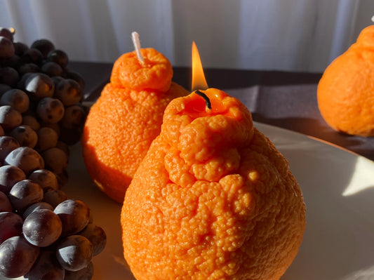 Large Sumo Orange Candle