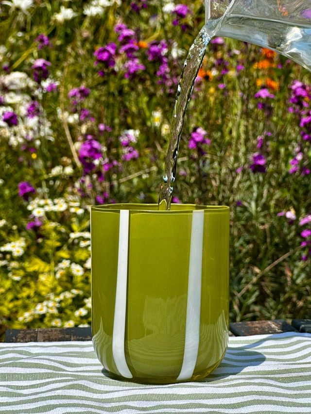 Striped Glass Cup