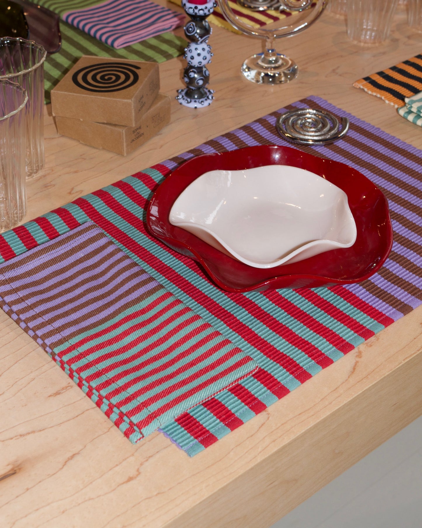 duo stripe napkin set