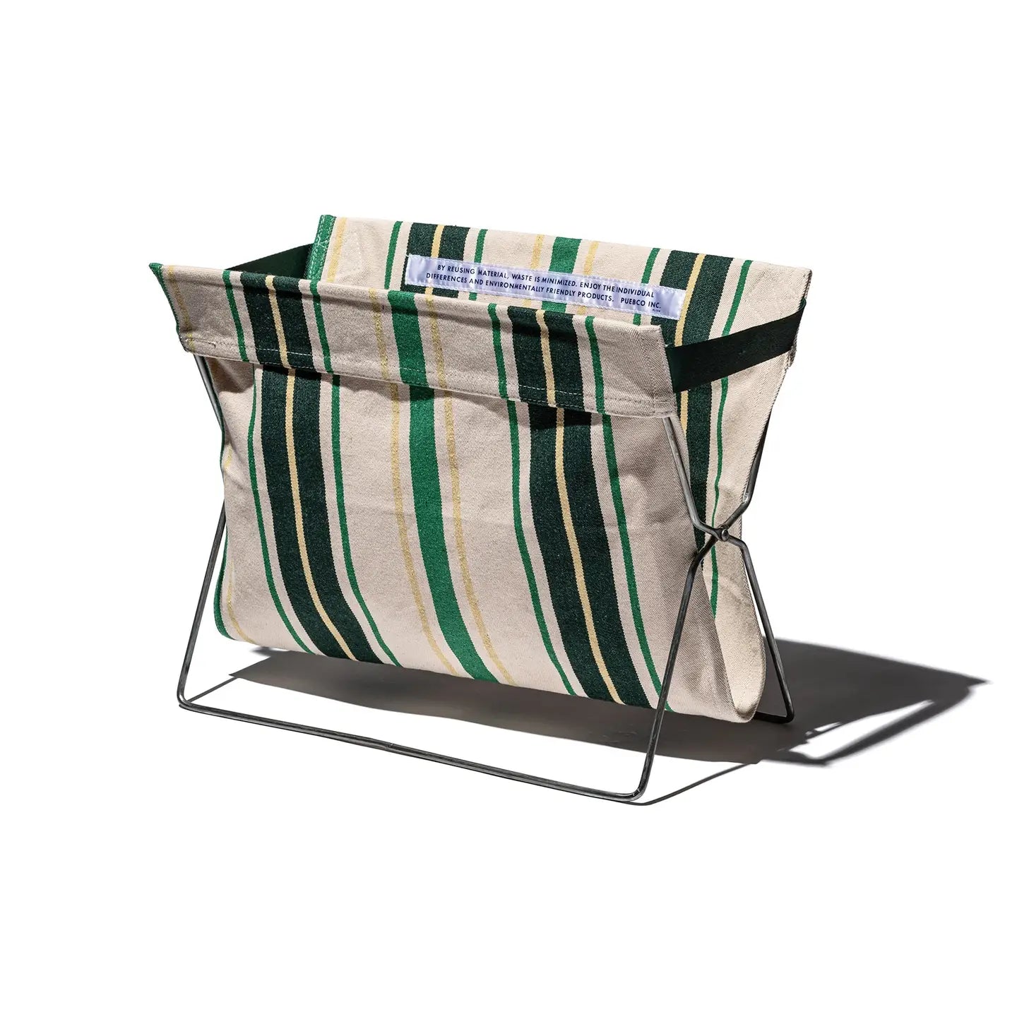 Green Striped Magazine Rack