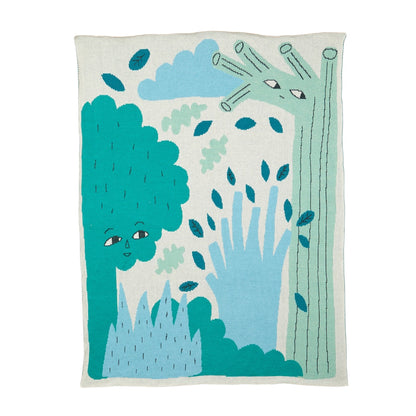 Green Trees Cotton Blanket