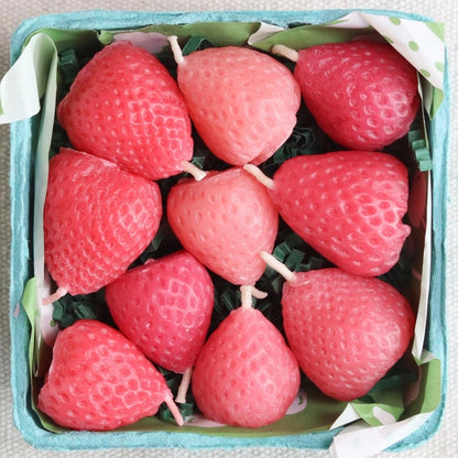 Happy Organics Pink Strawberry Birthday Candles