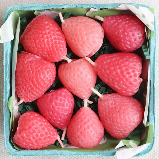 Happy Organics Pink Strawberry Birthday Candles