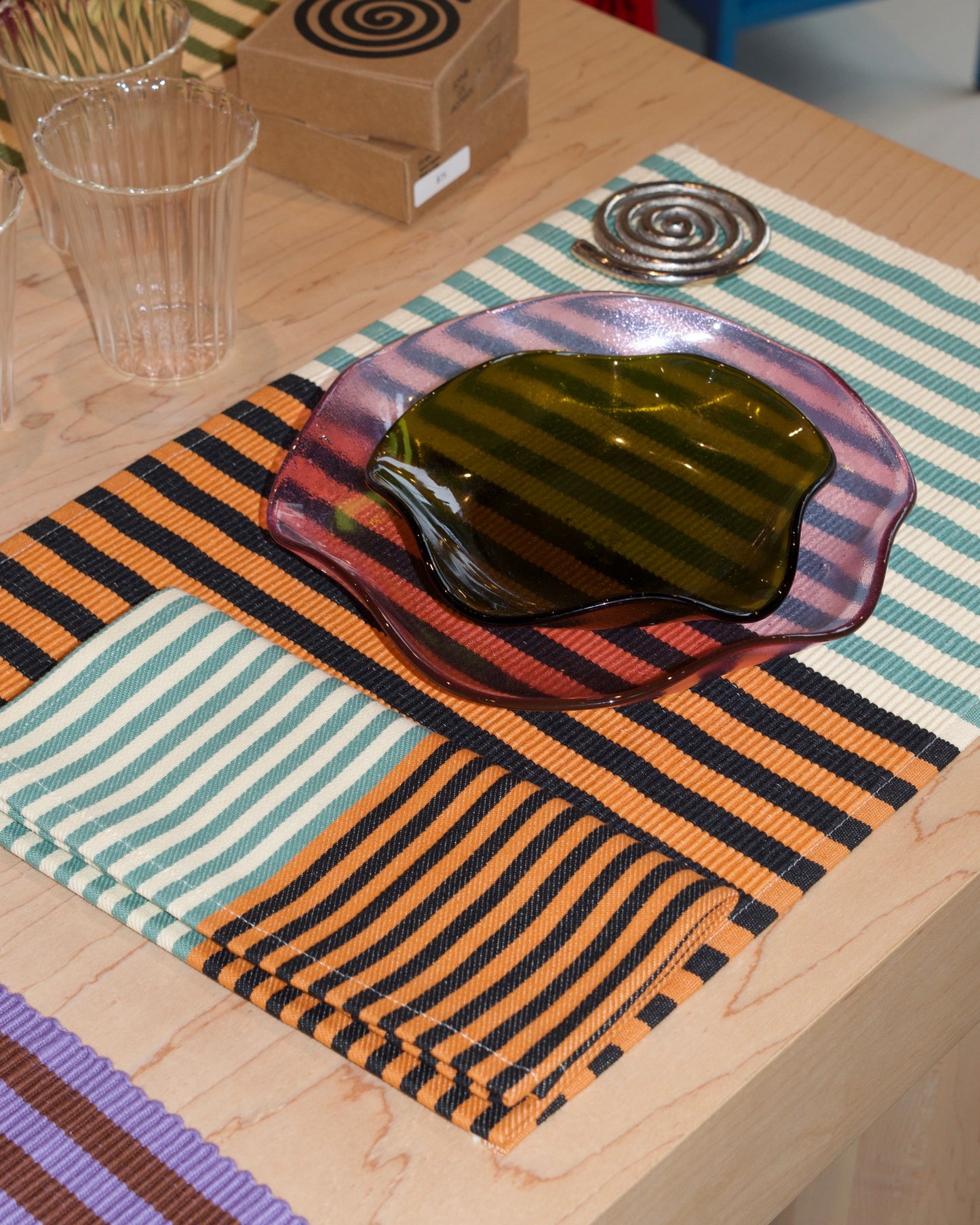 duo stripe napkin set